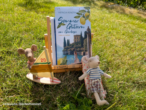 "Sommerglitzern am Gardasee" von Patricia Renoth mit den Blogmäusen im Garten.